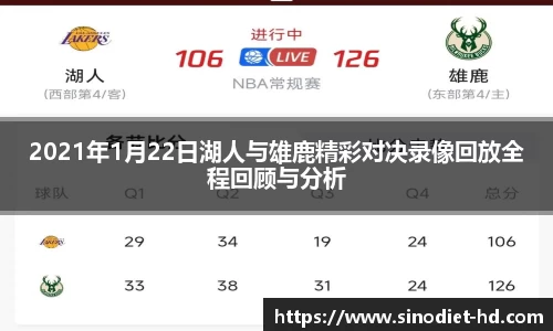 2021年1月22日湖人与雄鹿精彩对决录像回放全程回顾与分析